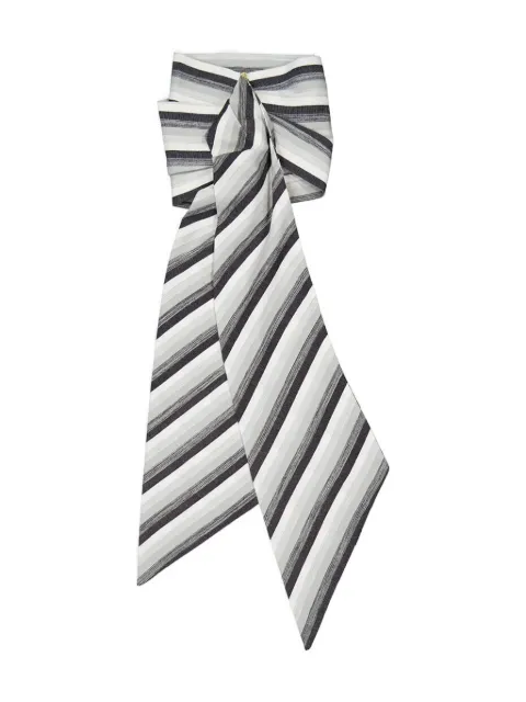 Marrakshi Life striped cotton-blend scarf Black C18104