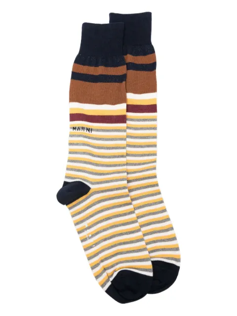 Marni striped cotton socks Yellow SKMC0211Q0UFC189