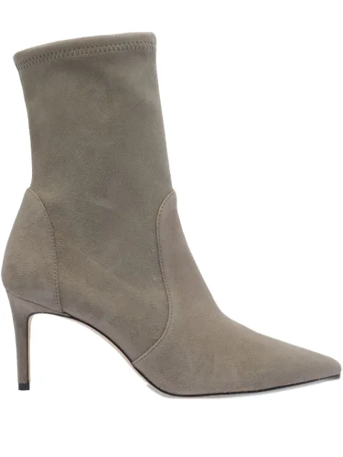 Stuart Weitzman 75mm suede heeled boots Grey SJ973STUARTPOWERBOOTIE75SUSY6R