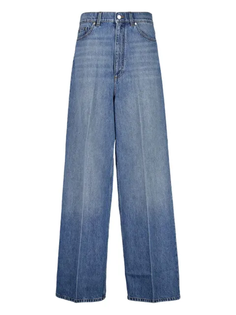 Stella McCartney faded wide-leg high-rise denim jeans Blue 6D04133SQH27