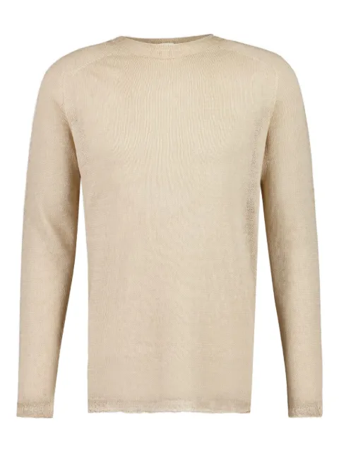 120% Lino raglan-sleeve crew-neck sweater Neutrals 32ALIM35AC000F966S00