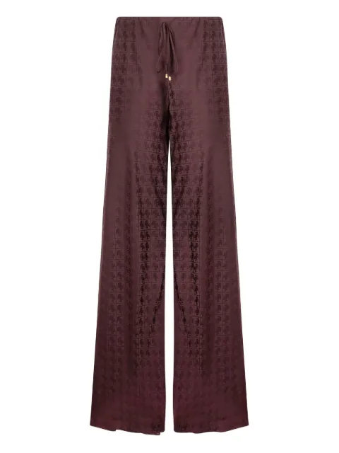 Roberto Cavalli monogram-pattern drawstring trousers Brown VKT210RK010