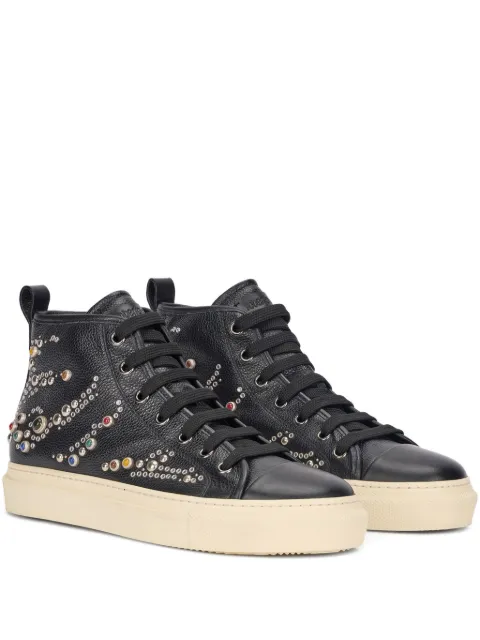 Roberto Cavalli stud-embellished high-top sneakers Black VRS020PZB05