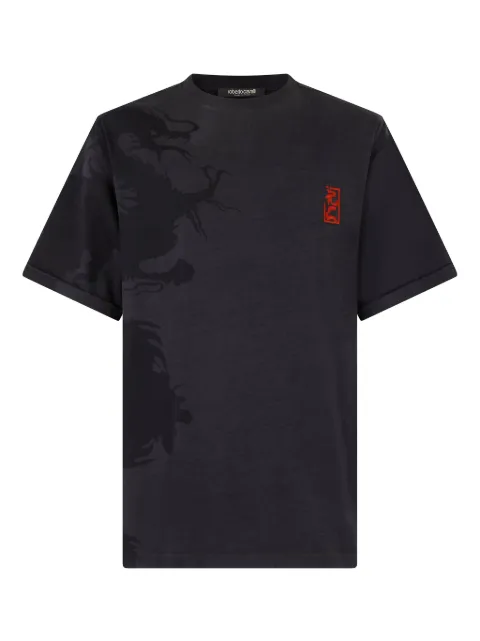 Roberto Cavalli dragon-print T-shirt Black VNT62HJD060