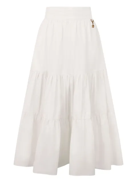 Roberto Cavalli monogram-charm tiered skirt White VKT300CH033