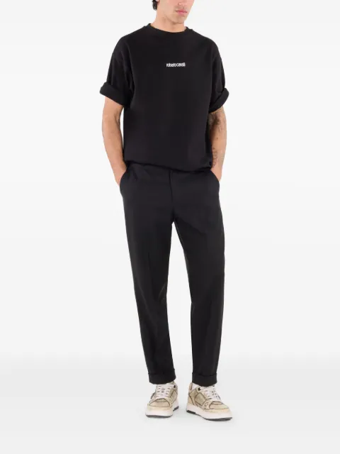 Roberto Cavalli logo-embroidered T-shirt Black VRT62CJD070