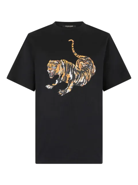 Roberto Cavalli graphic-print T-shirt Black VRT61BJD060