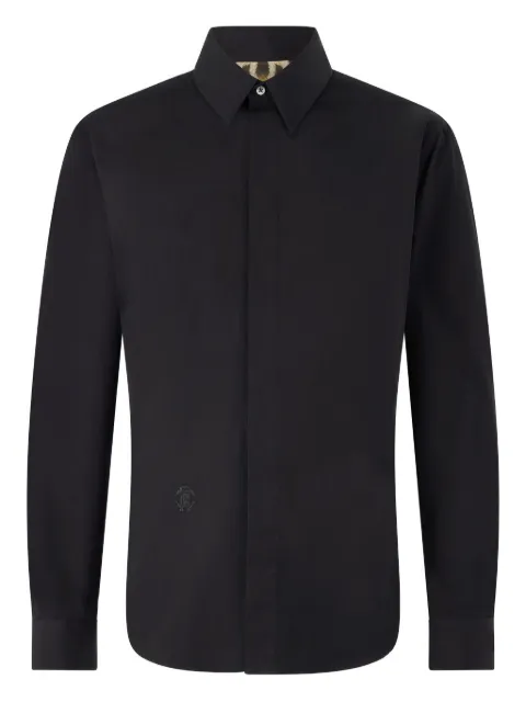 Roberto Cavalli logo-embroidered shirt Black VRT700CH026