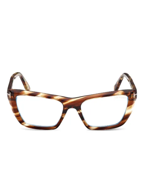 TOM FORD Eyewear tortoiseshell square-frame glasses Brown FT6047B