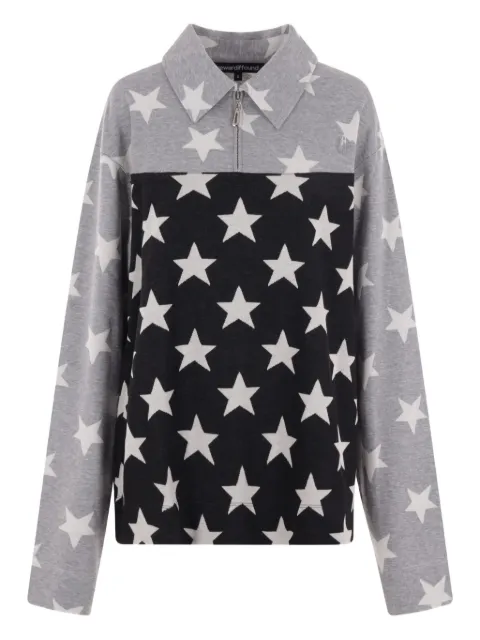Reward If Found star-print polo top Grey RIF4T006STARMIX