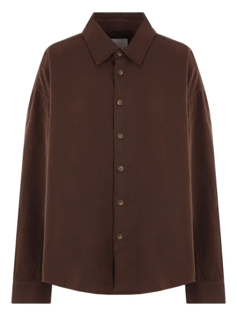 Mythinks button-down curved-hem shirt Brown MY0320MOCHA