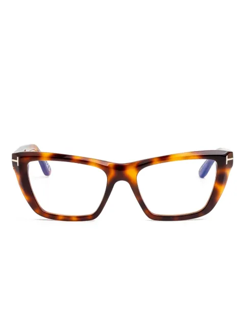 TOM FORD Eyewear tortoiseshell-effect glasses Brown FT6047B