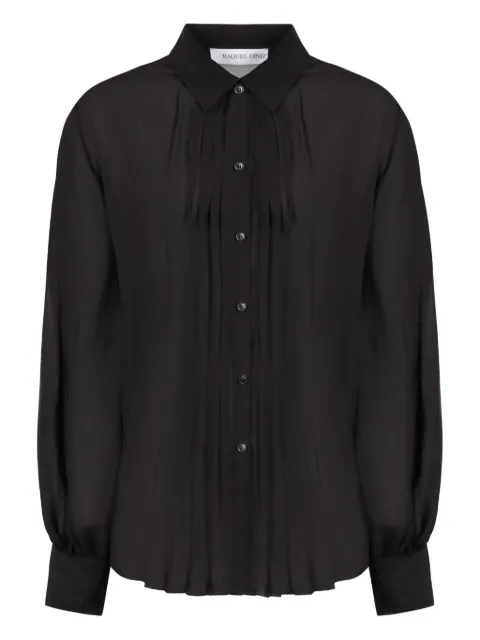 Raquel Diniz pleated-front silk shirt Black A000001