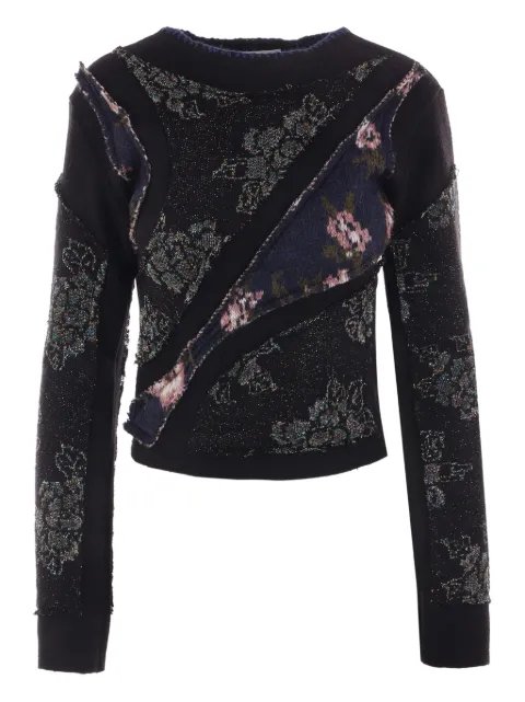 Rave Review floral-patchwork pullover Black FW2331MULTIFLOWER
