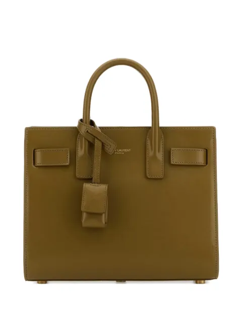 Saint Laurent top-handles calfskin-leather tote bag Green 39203502G9W3591
