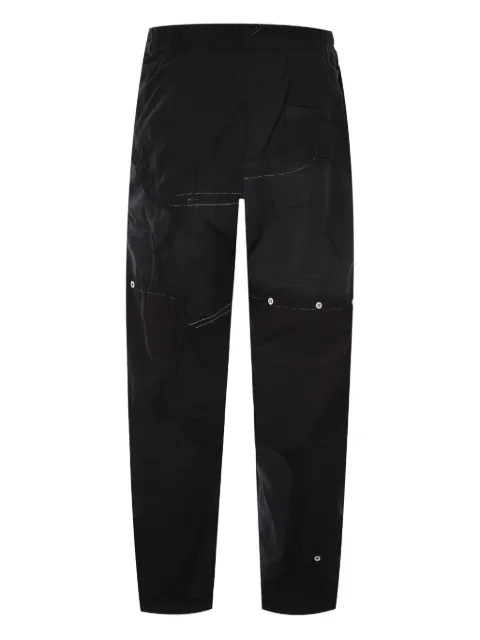 By Walid patchwork elasticated-waist straight trousers Black 230988MBLACK