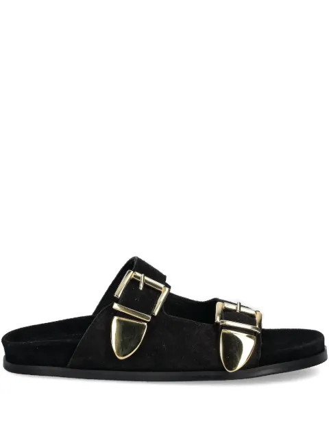 BILLI BI double buckle slides Black A8621BLACK