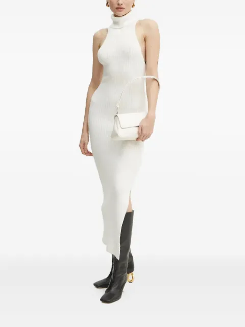 Bardot turtleneck open-back midi dress Neutrals 59434DB
