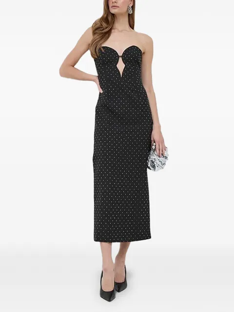 Bardot crystal-embellished strapless midi dress Black 59111DB