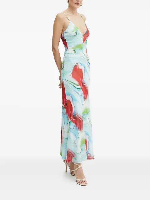 Bardot graphic-print slip maxi dress Blue 59870DB