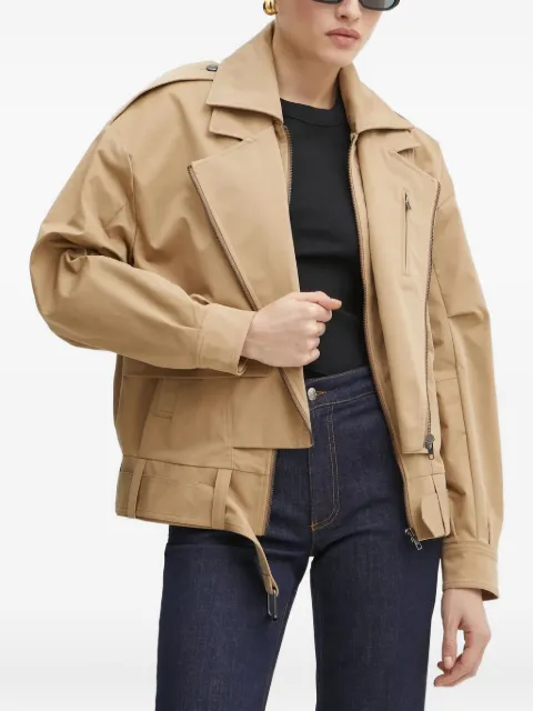 Bardot belted zip-up biker jacket Brown 59633JB