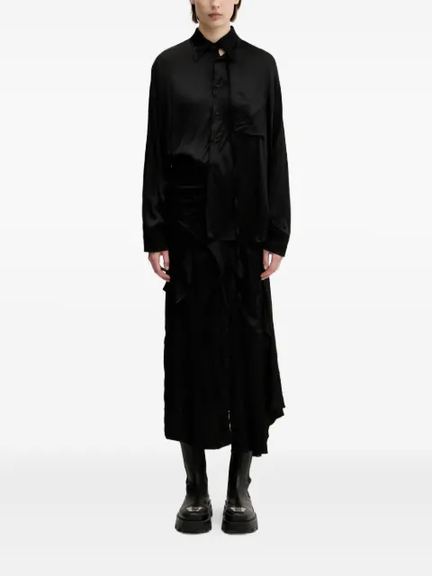 Ottolinger ruffled satin dress Black 11150191102