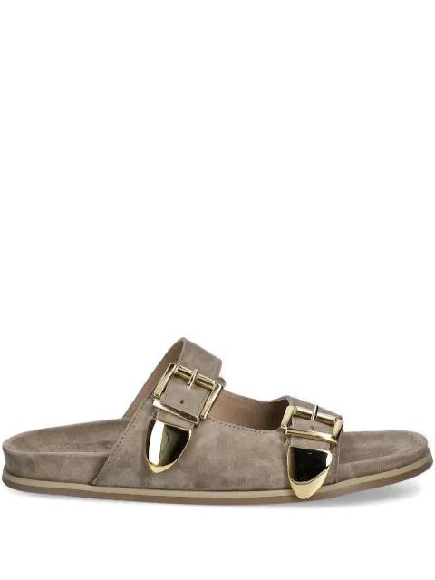 BILLI BI double-buckle suede sandals Neutrals A8621BEIGE