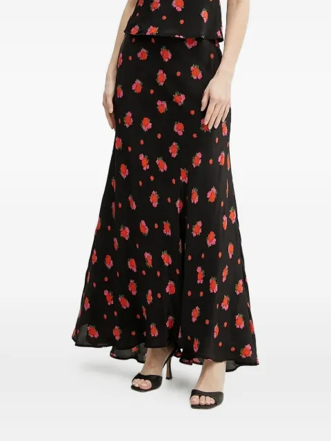 Bardot floral-print flared skirt Black 59754SB2
