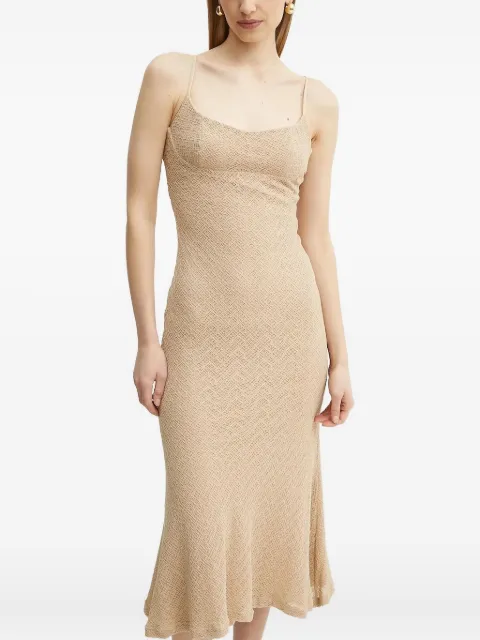 Bardot Rochie textured midi dress Neutrals 57998DB7