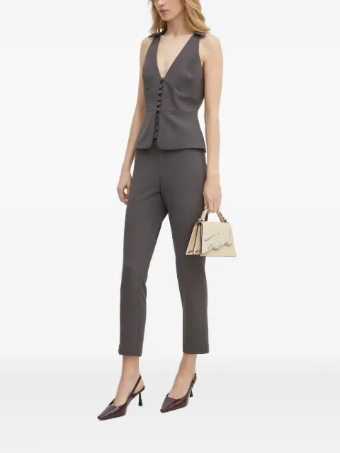 Bardot halterneck button top Grey 59681TB