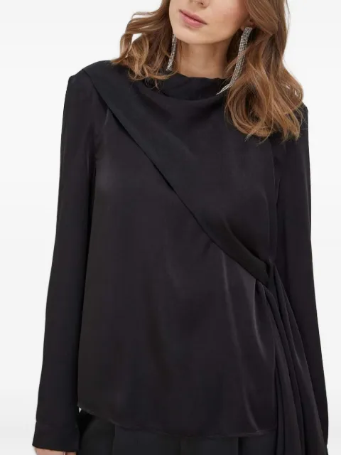 Bardot draped tie-front blouse Black 59129TB