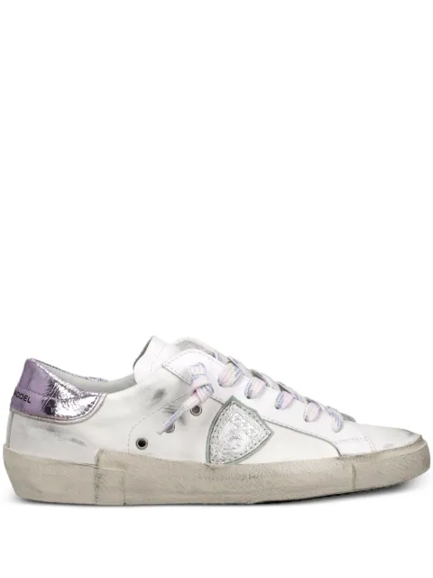 Philippe Model Paris metallic distressed sneakers White PRLDVM03