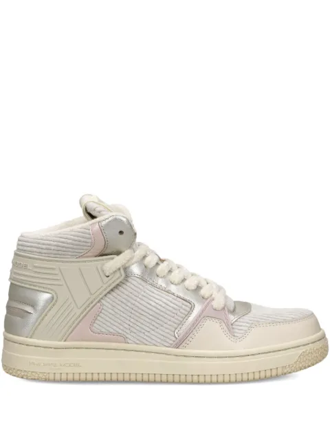 Philippe Model Paris high-top textured sneakers Neutrals LGMDRM01
