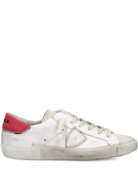 Philippe Model Paris distressed leather low-top sneakers White PRLDVTE2