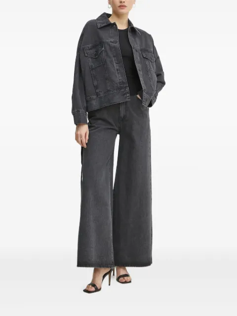 Liviana Conti cotton wide-leg jeans Grey F5SY75