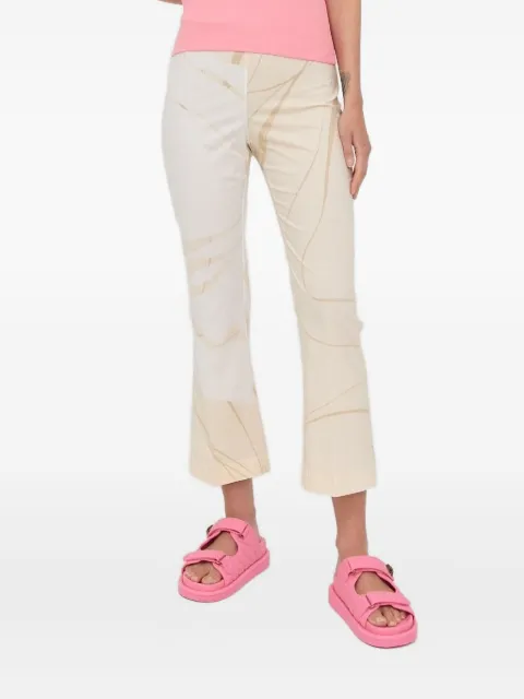 Liviana Conti abstract-print cropped-leg trousers Neutrals L2SU27