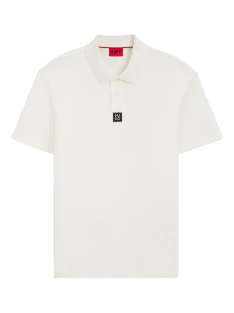 HUGO logo-patch polo shirt Neutrals 50517638