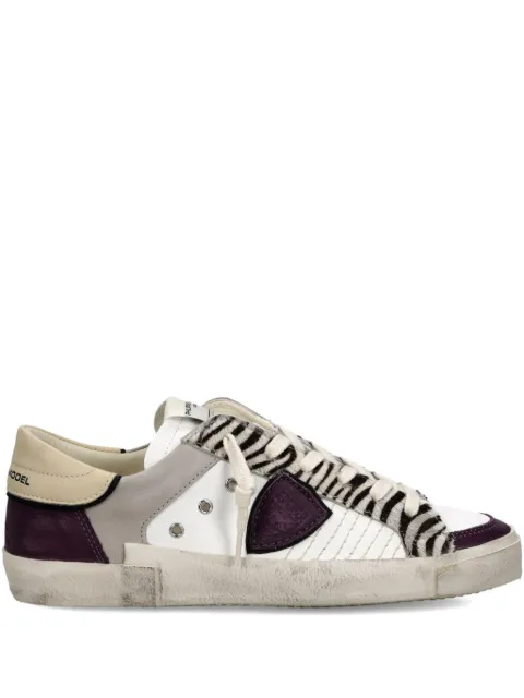 Philippe Model Paris zebra-stripe panelled sneakers White PRLDXPA1