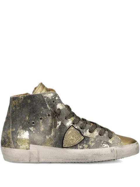 Philippe Model Paris metallic high-top sneakers Gold PRHDLDM2