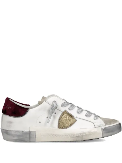 Philippe Model Paris distressed leather low-top sneakers White PRLDXE06