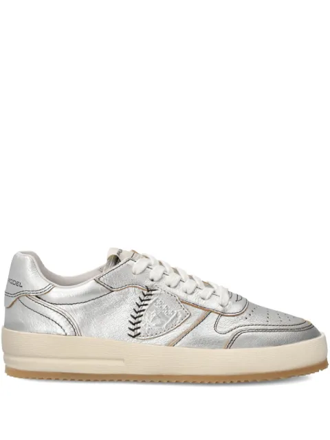 Philippe Model Paris Nice leather baseball-stitch sneakers Grey VNLDMD01