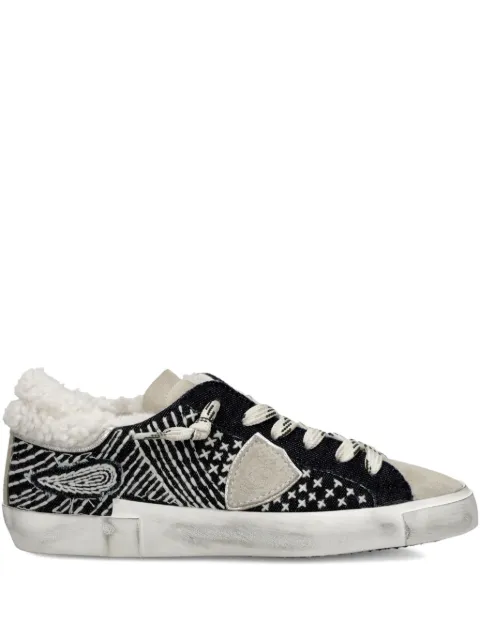 Philippe Model Paris shearling-trim sneakers Blue PRLDJDM1