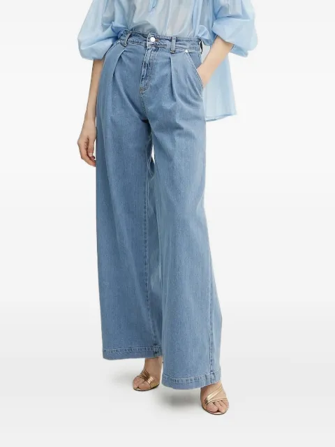 ERMANNO FIRENZE pleated-front jeans Blue 56TP053EI4