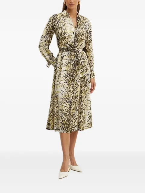Liviana Conti pleated print shirt dress Yellow F4WU20