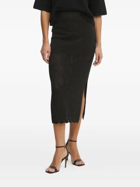 Liviana Conti knitted midi skirt Black F5SB49