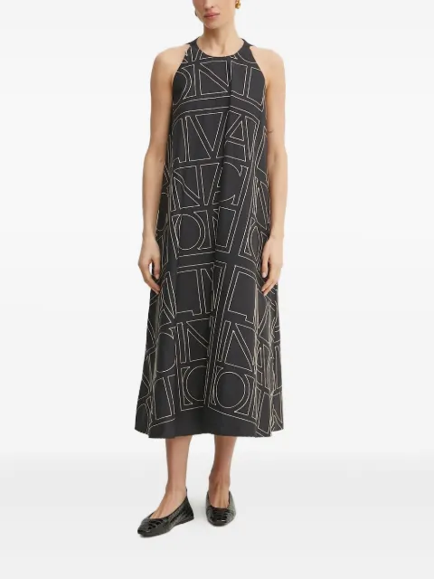 Liviana Conti geometric-print sleeveless midi dress Black F5SK83