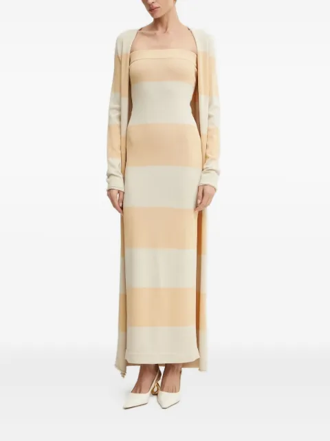 Liviana Conti strapless striped maxi dress Neutrals F5SA37