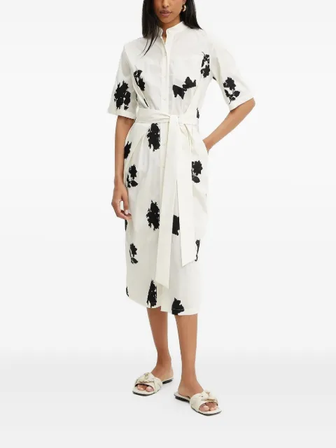 Liviana Conti floral-print belted shirt dress White L5SR18