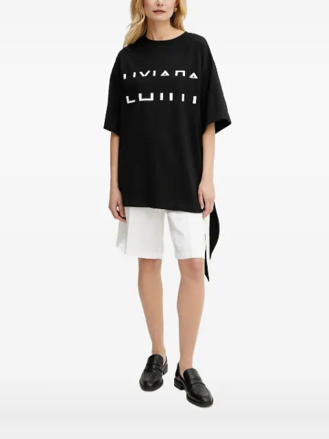 Liviana Conti logo-detail T-shirt Black L5SW75