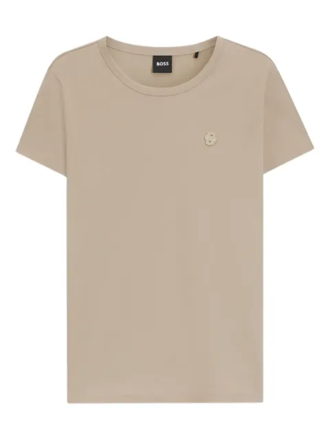 BOSS logo-appliqué cotton T-shirt Neutrals 50545671